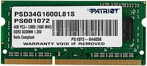 Memorie operativa RAM PATRIOT 4GB DDR3L-1600 (PSD34G1600L81S)