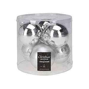 Jucarii de brad Christmas Silver, sticla