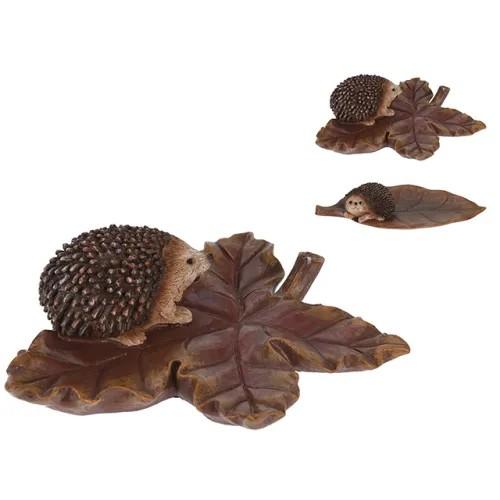 Декор для интерьера Autumn Ёжик на листочке 22х11х5см/16х15х4см