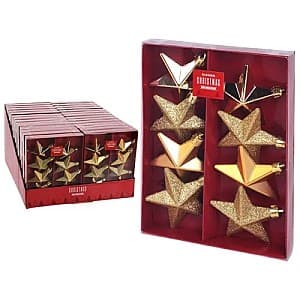 Jucarii de brad Christmas Stea, 8X65mm