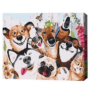 Tablou pe numere BrushMe Selfie cu animale de companie 40×50 (în cutie) BS52665