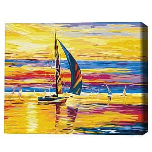 Tablou pe numere BrushMe Răsărit de soare pe barcă 40×50 cm (în cutie) BS51393