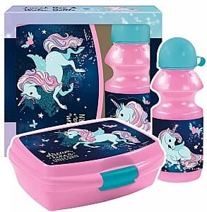 Set de recipiente alimentare Derform și sticlă de apă Unicorn ZSBJR13
