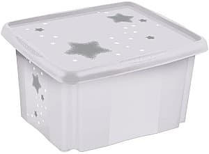 Cos pentru jucarii Keeeper Stars Nordic White (12241519) 24L