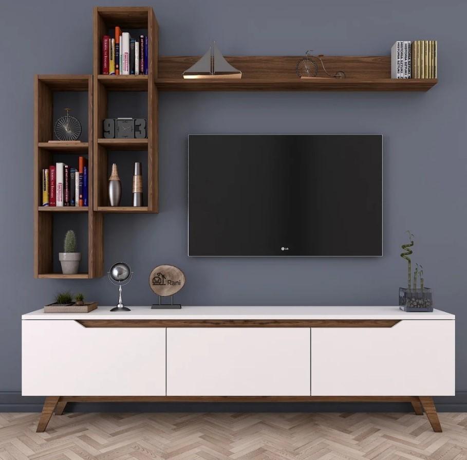 Стенка Mirage Meble D1/M16 White/Miniature Walnut (Коричневый)