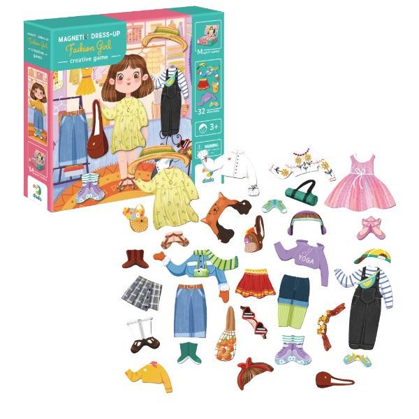 Puzzle Dodo „Fetița stilată”, 1 tablă magnetică, 32 elem. 200243