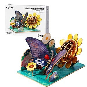 3D Puzzle Mideer „Fluture”, 63 elem. (MD1347)