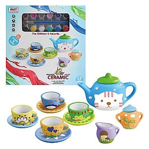 Set de bucatarie pentru papusi Essa Toys „Serviciu de ceai din ceramică” (555-DIY001)