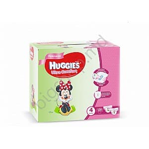 Pampers Huggies U/Comf 4 (8-14 kg) Disney BOX 126 buc.(42x3) GIRL