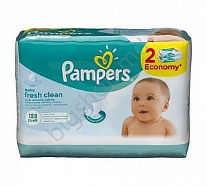 Servetele umede Pampers  Servetele umede Fresh Clean + Aloe (128 buc.)