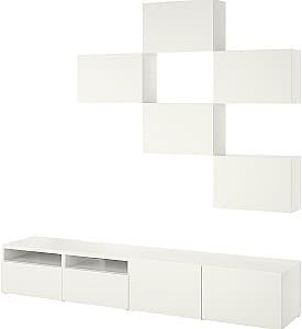 Living IKEA Besta/Lappviken sertar cu sistem apasare 240x42x230 Alb