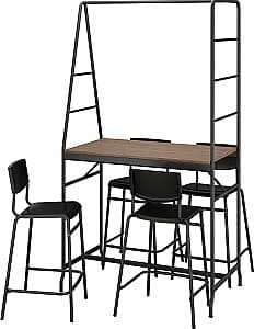 Set de masa si scaune IKEA Haverud/Stig 105cm Negru