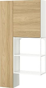 Dulap de baie IKEA Enhet 90x32x180 Alb/Aspect Stejar