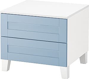 Noptiera IKEA Platsa/Sannidal 2 sertare 60x57x53 Alb/Albastru