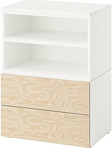 Прикроватная тумбочка IKEA Platsa/Kalbaden 60x42x83 Белый/Имитация Сосны