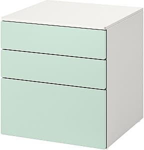 Comoda copii IKEA Smastad/Platsa 3 sertare 60x57x63 Alb/Verde Deschis