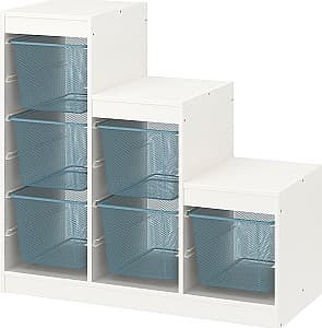 Etajera IKEA Trofast 6 cosuri 99x44x94 Alb/Gri Albastru