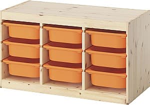 Etajera IKEA Trofast 9 containere 93x44x52 Natural/Portocaliu