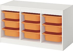 Стеллаж IKEA Trofast 9 контейнеров 99x44x56 Белый/Оранжевый