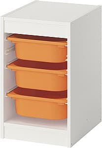 Etajera IKEA Trofast 3 containere 34x44x56 Alb/Portocaliu