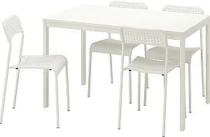 Set de masa si scaune IKEA Vangsta /Adde White