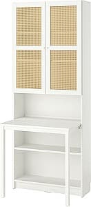 Dulap IKEA Billy/Hogadal cu masa 80x202 Alb/Bambus