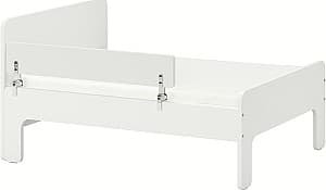 Pat copii IKEA Slakt/Nattapa cu tablie de protectie 80x200 Alb