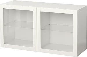 Dulap cu vitrina IKEA Besta 120x42x64 Alb/Sindvik Sticla Transparenta