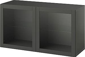 Dulap cu vitrina IKEA Besta usi/polite 120x42x64 Gri Inchis/Sindvik