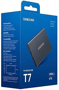 Внешний SSD Samsung T7 4TB Titan Gray (MU-PC4T0T/WW)