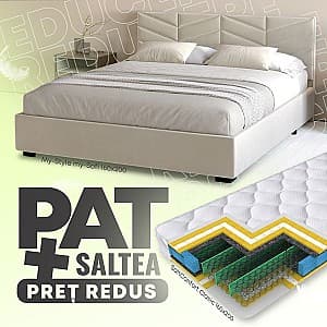 Pat My-Style my-Sofi 160x200 M03 (Bej) + Saltea Salt Confort Clasic 160x200