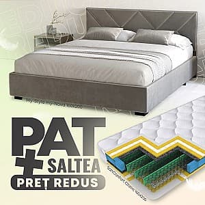 Pat My-Style my-Nova 160x200 M08 (Gri) + Saltea Salt Confort Clasic 160x200