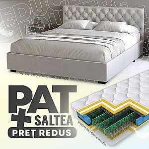 Pat My-Style my-Mona 160x200 M07 (Gri) + Saltea Salt Confort Clasic 160x200