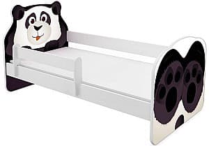 Детская кровать Acma Meble Acma VII Animals Panda 70x140 бортик/матрас 6 см Белый/Чёрный