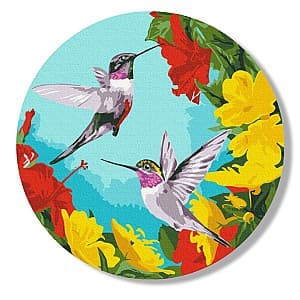 Tablou pe numere BrushMe Colibri în flori D 30 сm (fără cutie) RC0001FC