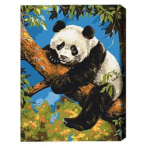 Tablou pe numere BrushMe Panda leneș (în cutie)