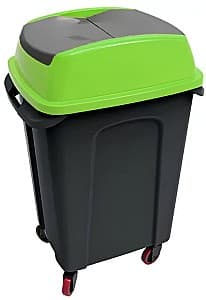 Мусорное ведро Hydro-S HIPPO 50l Black/Green (с колесами)