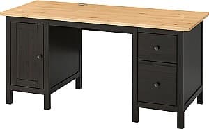 Компьютерный стол IKEA Hemnes 155x65 Черно-Коричневый/Cветло-Коричневый