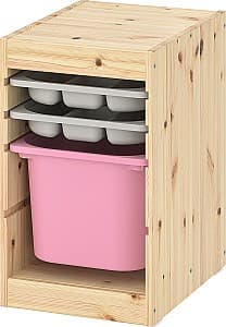 Etajera IKEA Trofast 2 organizatori/containe 32x44x52 Pin/Gri/Roz