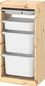 Etajera IKEA Trofast organizator/3 containere 44x30x91 Pin/Alb