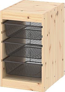 Etajera IKEA Trofast 3 cosuri 32x44x52 Pin/Gri Inchis