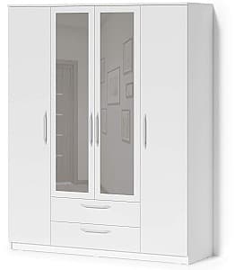 Шкаф Fabrik Home Linia №1 1600 (с зеркалом) Белый / Белый Ясень