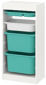 Etajera IKEA Trofast organizator/3 containere 46x30x94 Alb/Turcoaz