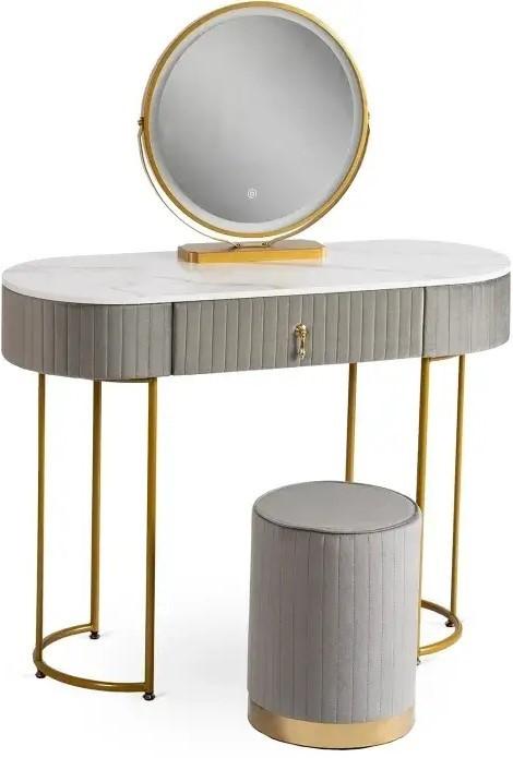 Туалетный столик (трюмо) Mebel Elite Sarah Серый/Золотистый