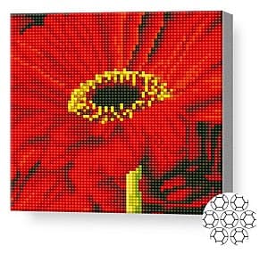 Pictura cu diamante Art Gallery Gerbera roșie, 20х20 cm