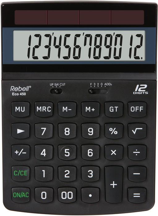 Calculator de masa Rebell Eco450, 12 cifre, 184x133 mm, 504111