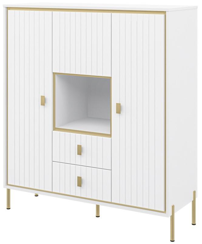 Комод Неман Люксор МН-042-03 Белый/Белый Глянец