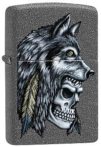 Bricheta Zippo Wolf Skull Feather Design 29863 211