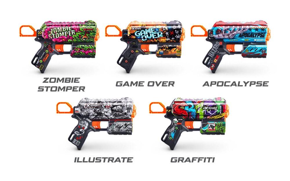 Arma jucarie X-Shot Skins Flux Gun, 5 tipuri (660130)