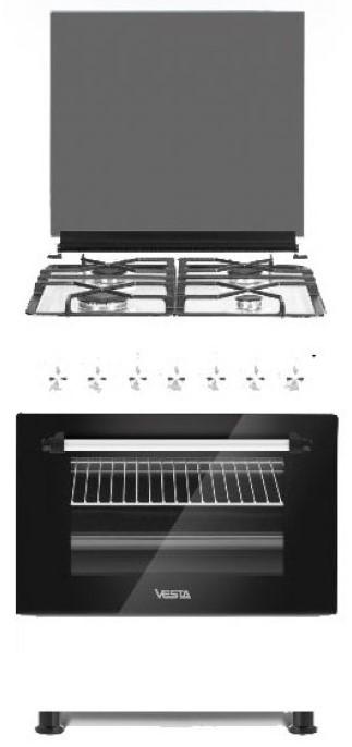 Aragaz, Plita de gaz Vesta GC-E6060iCTg/WH